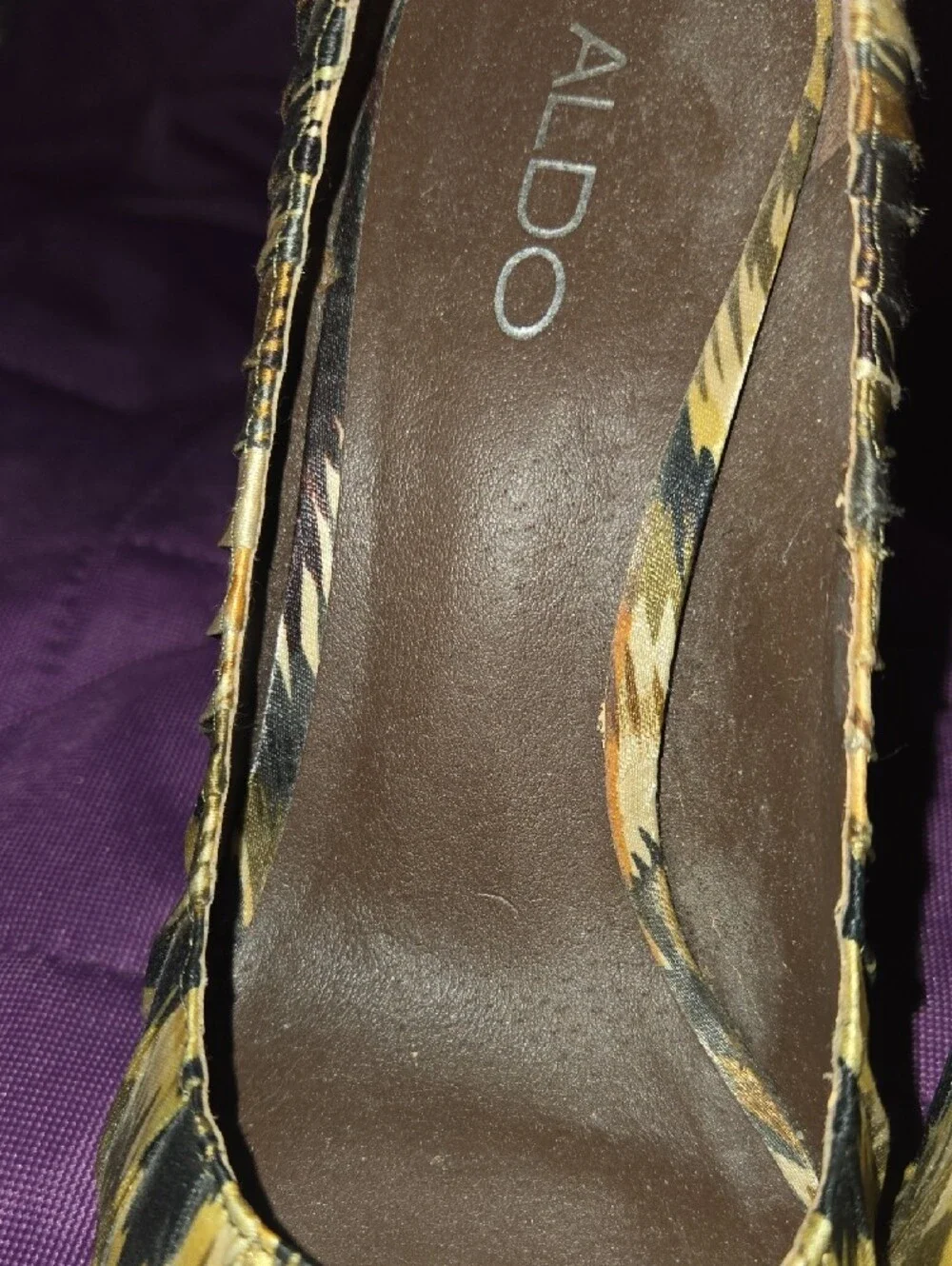 ALDO Yellow and Black Peep-Toe Heels